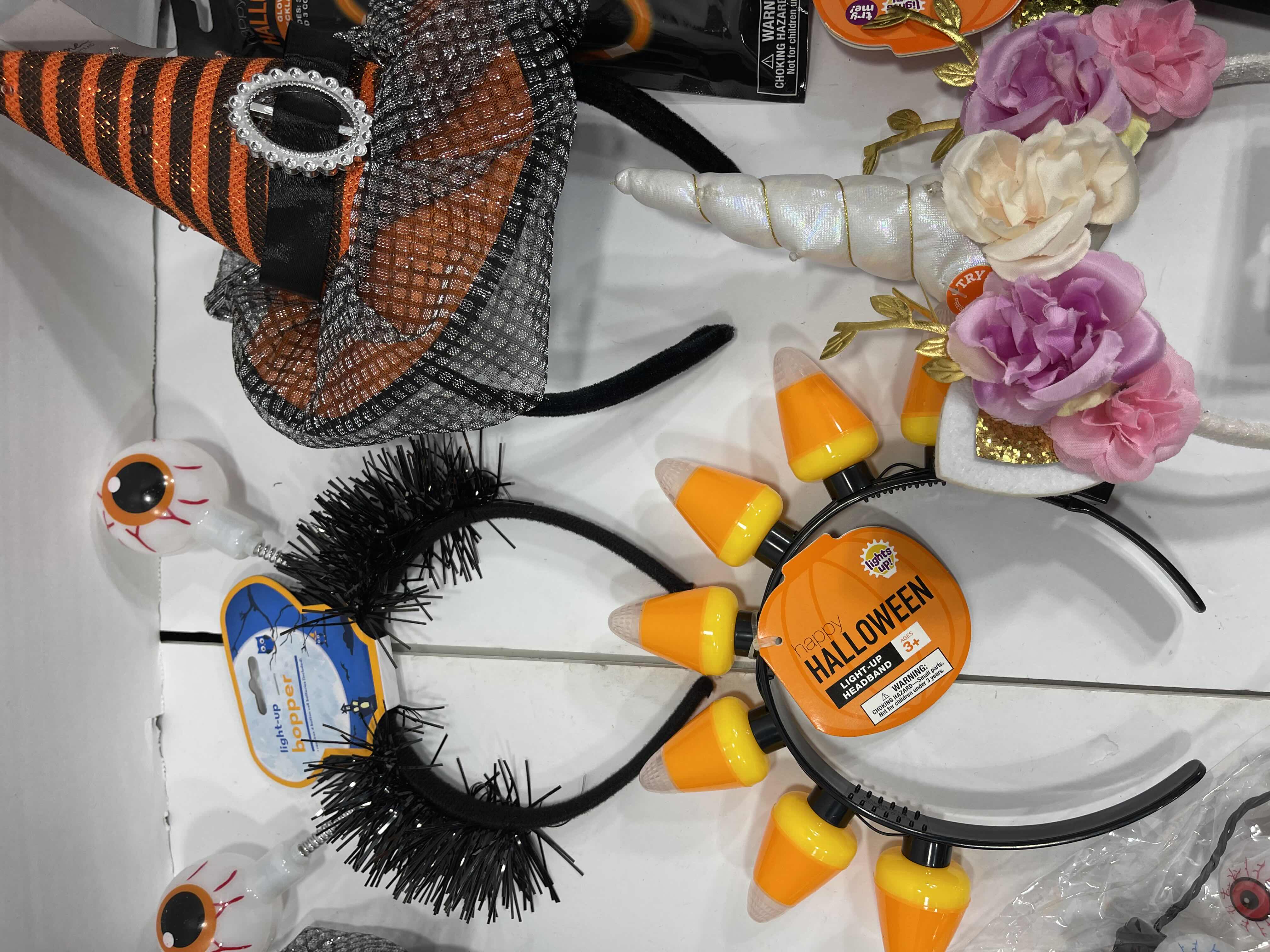 Photo 4 of HALLOWEEN LIGHT-UPS LOT (18 ITEMS) - HEADBANDS, NECKLACES, BRACELETS & GLOW WANDS MSRP $50