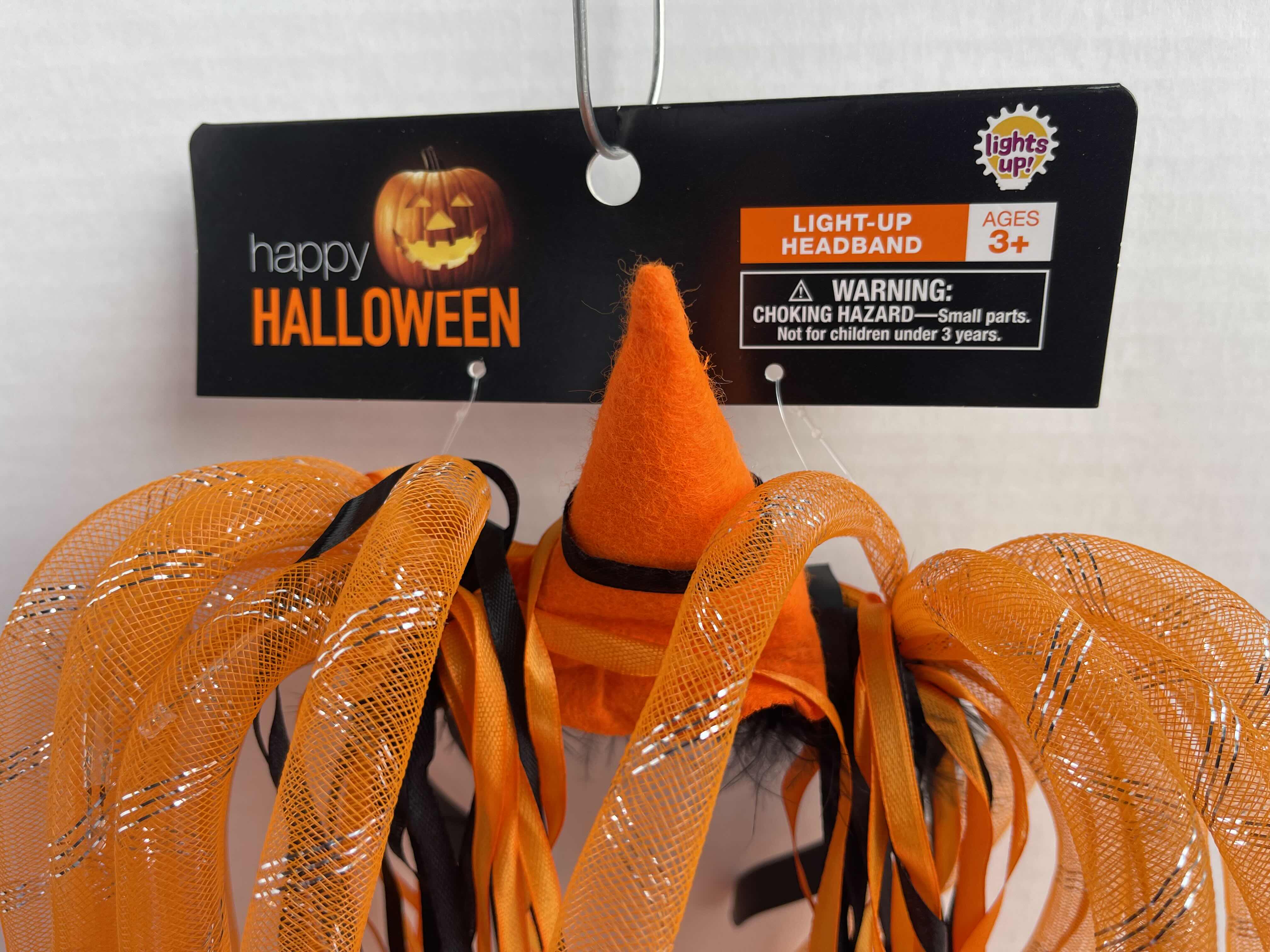 Photo 3 of HAPPY HALLOWEEN  ORANGE & BLACK FUN LIGHT UP HEADBOPPER HEADBAND (BOX OF 20)