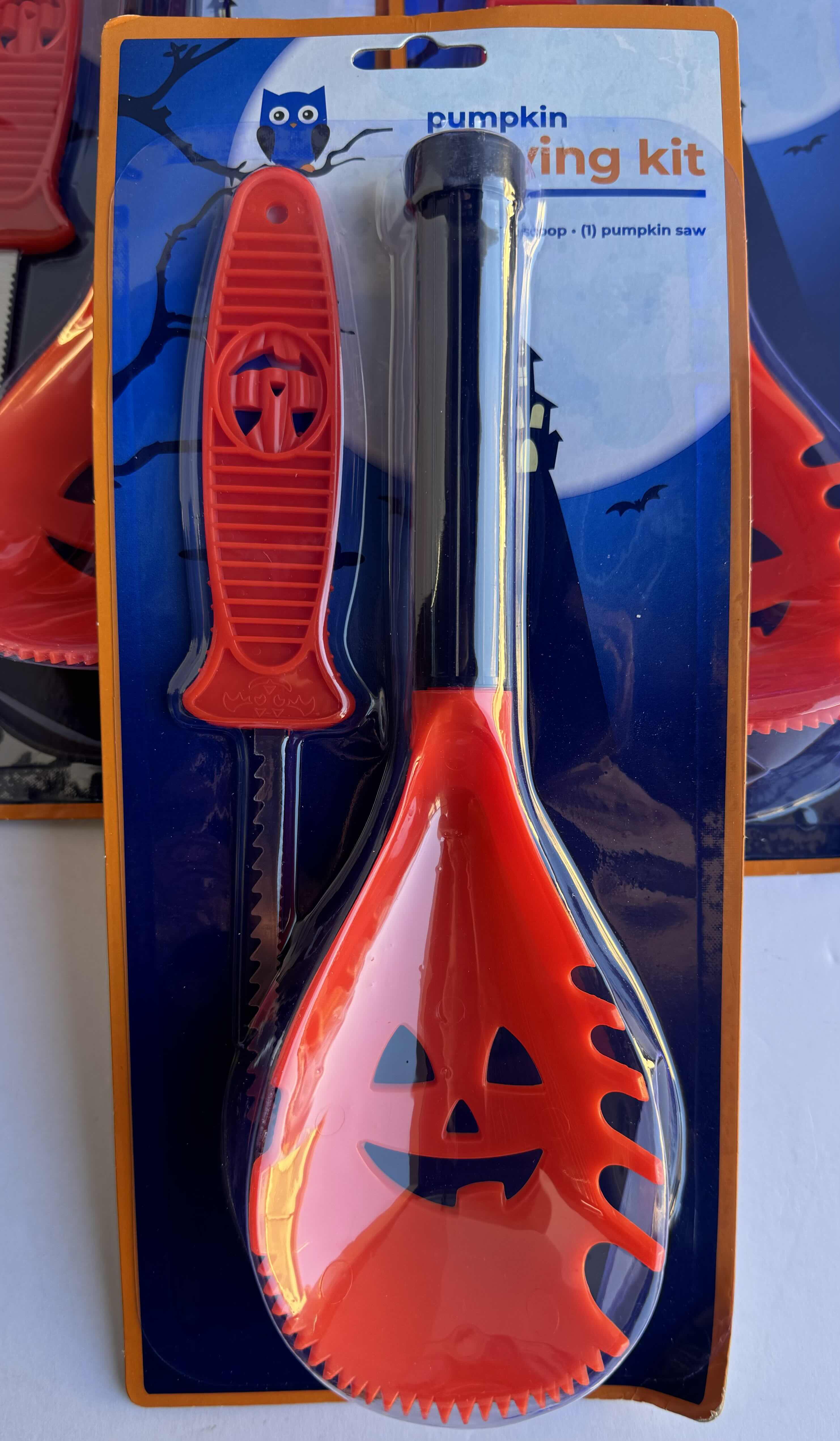 Photo 3 of HALLOWEEN PUMPKIN CARVING KIT WITH STENCILS, PUMPKIN SCOOP AND SAW (LOT OF 10)  MSRP $70