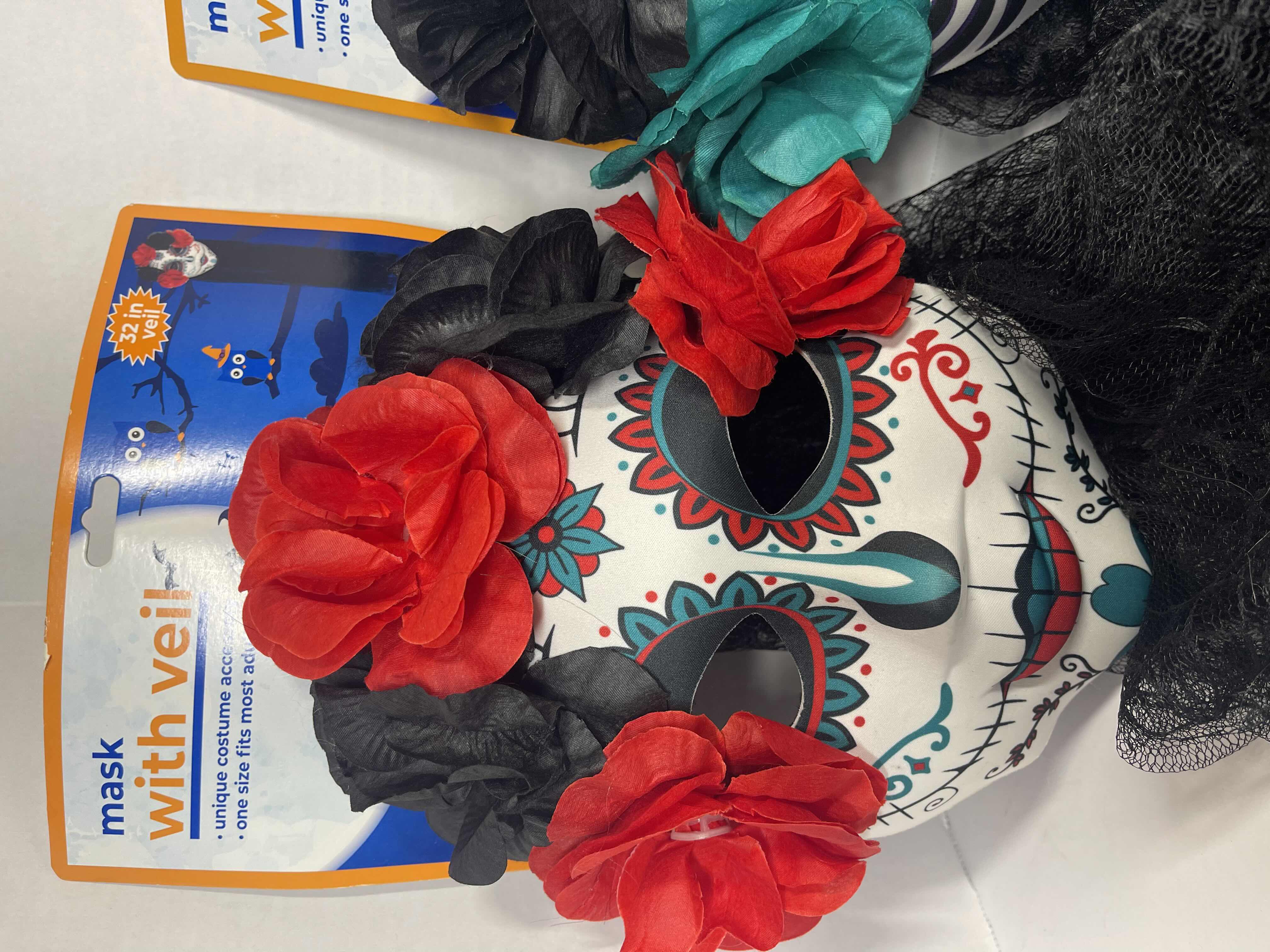 Photo 2 of HALLOWEEN MASK WITH VEIL (3 COLORS) ONE SIZE FITS MOST ADULTS MSRP $45