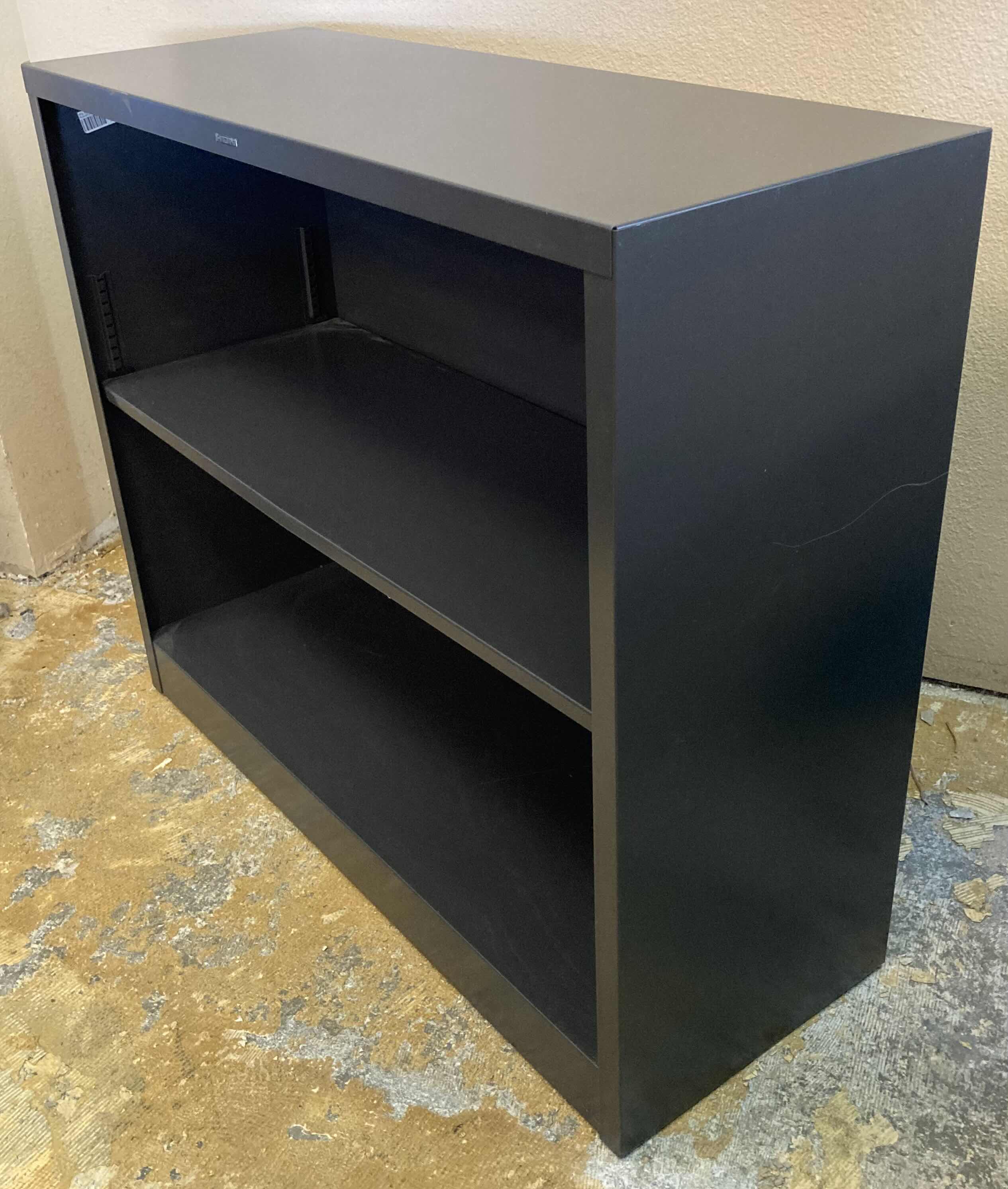 Photo 2 of HON BRIGADE CHARCOAL METAL 1-SHELF BOOKCASE 34.5” X 12.75” H29”