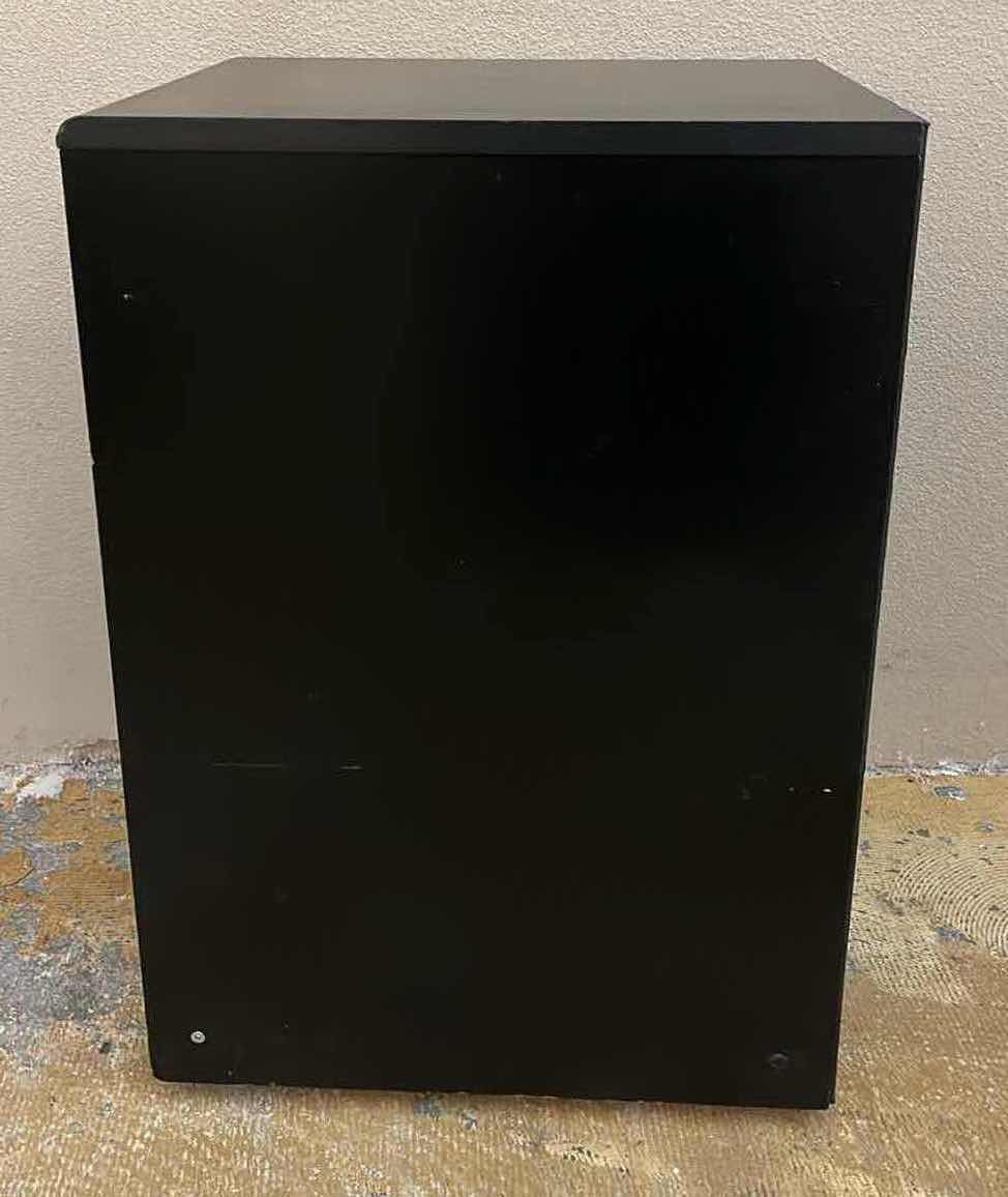 Photo 4 of BLACK WOOD LAMINATE 2 DRAWER ROLLING FILE CABINET 16” X 20.5” H28”