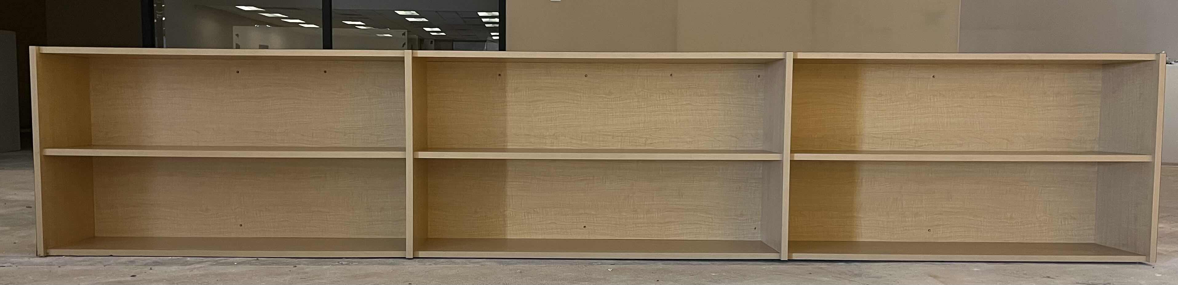 Photo 1 of WOODGRAIN FINISH LAMINATE OFFICE BOOKSHELF 140.5” X 13.5” H26.5”