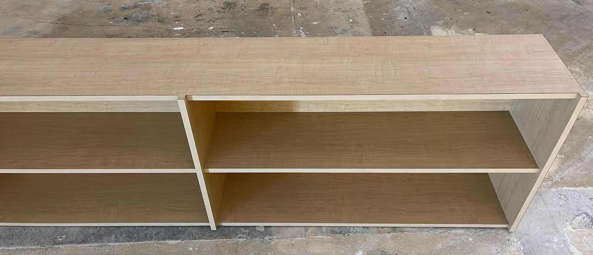 Photo 2 of WOODGRAIN FINISH LAMINATE OFFICE BOOKSHELF 140.5” X 13.5” H26.5”