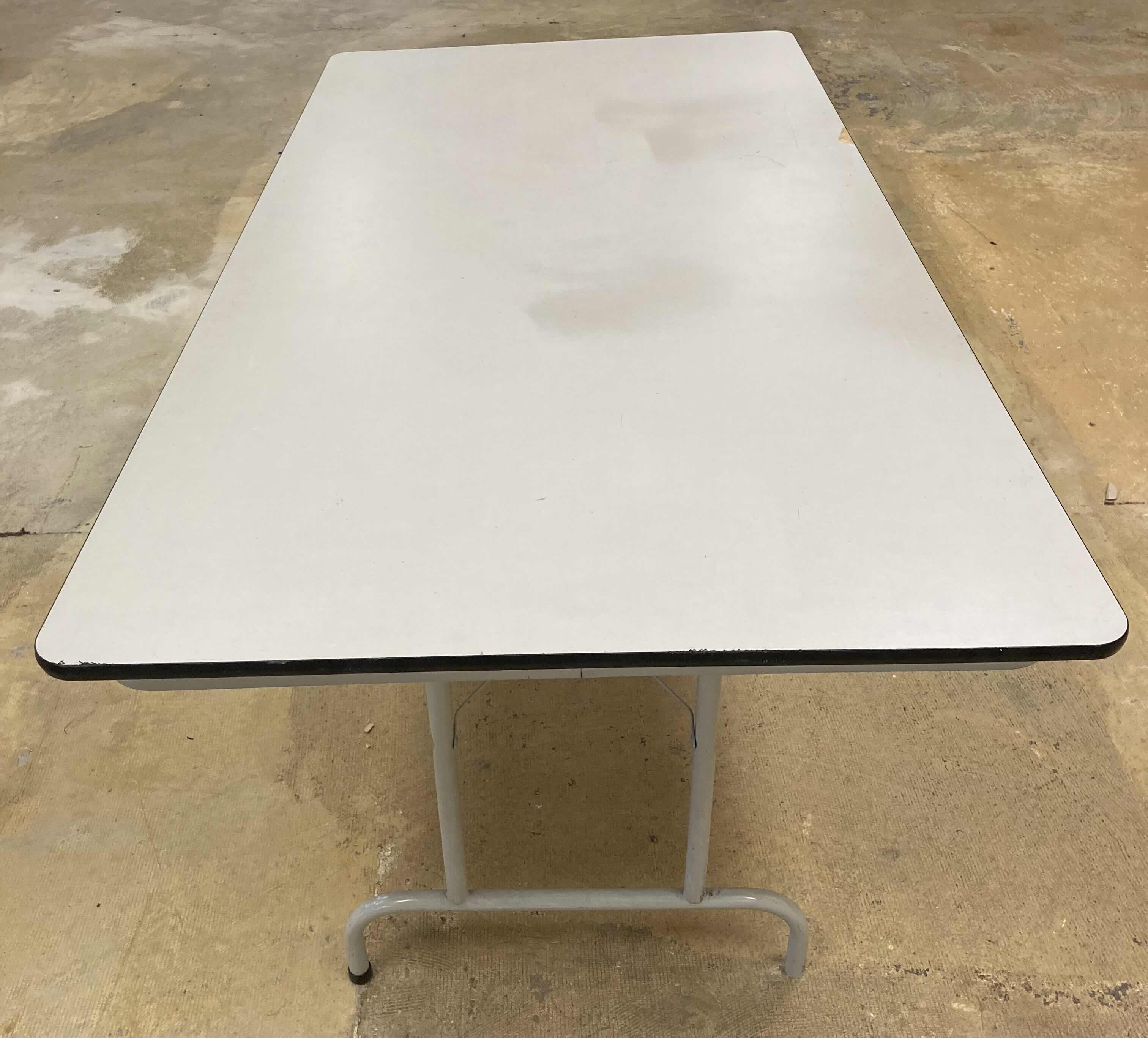 Photo 2 of HON BASYX LIGHT GRAY FOLDING TABLE 71.5” X 35.5” H29”