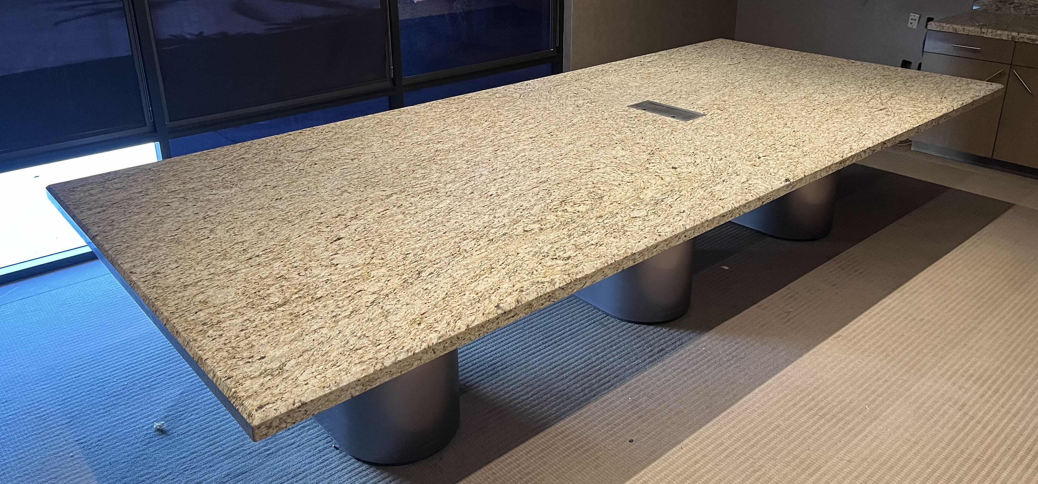 Photo 1 of GRANITE TOP CONFERENCE TABLE 168.75” X 72” H32.25” (READ NOTES)