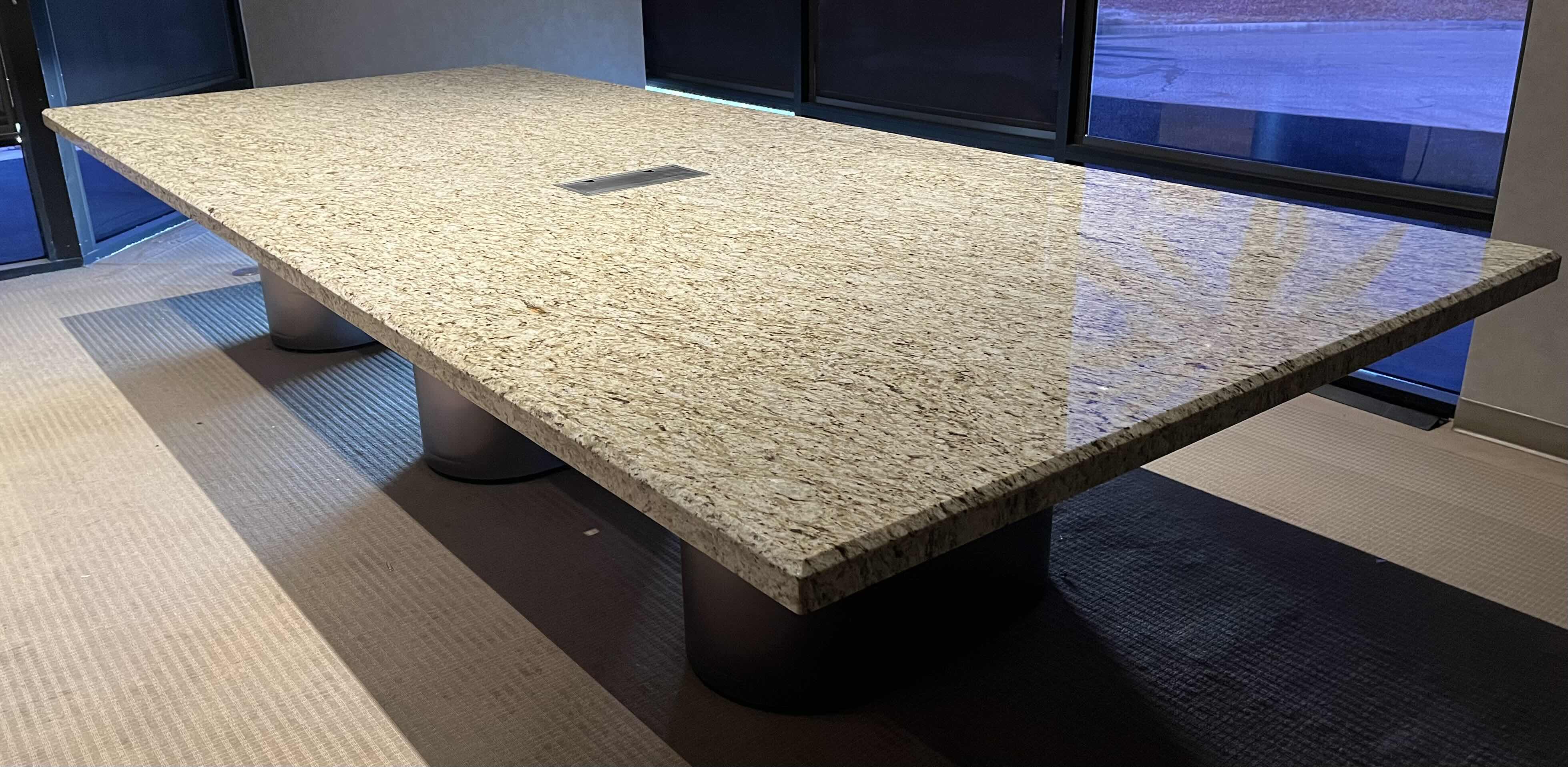 Photo 2 of GRANITE TOP CONFERENCE TABLE 168.75” X 72” H32.25” (READ NOTES)