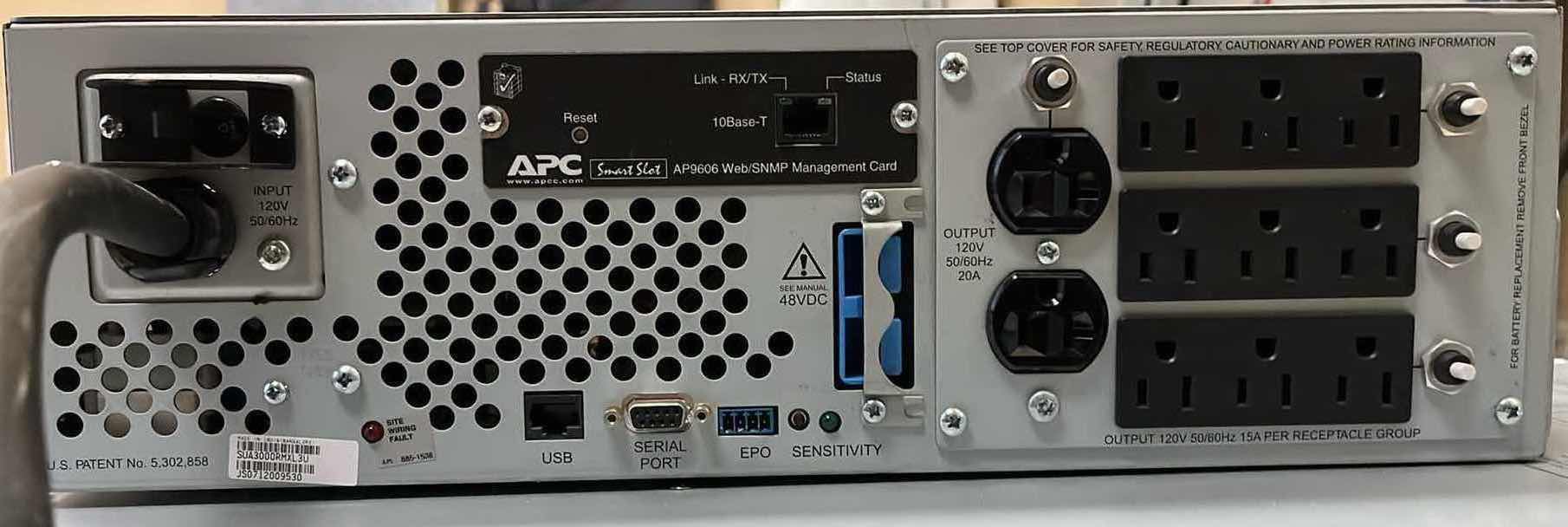 Photo 2 of APC SMART UPS 3000XL BATTERY BACKUP 240VOLT RACK MOUNT MODEL SU2200RMXL3U