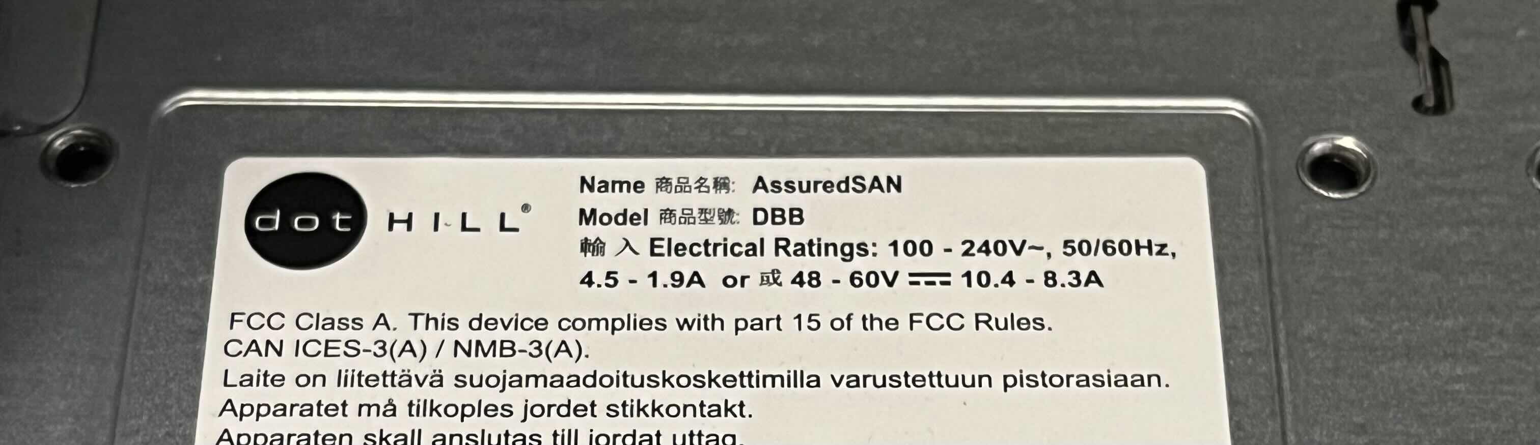 Photo 3 of DOT HILL ASSURED SAN STORAGE SYSTEM MODEL DBB