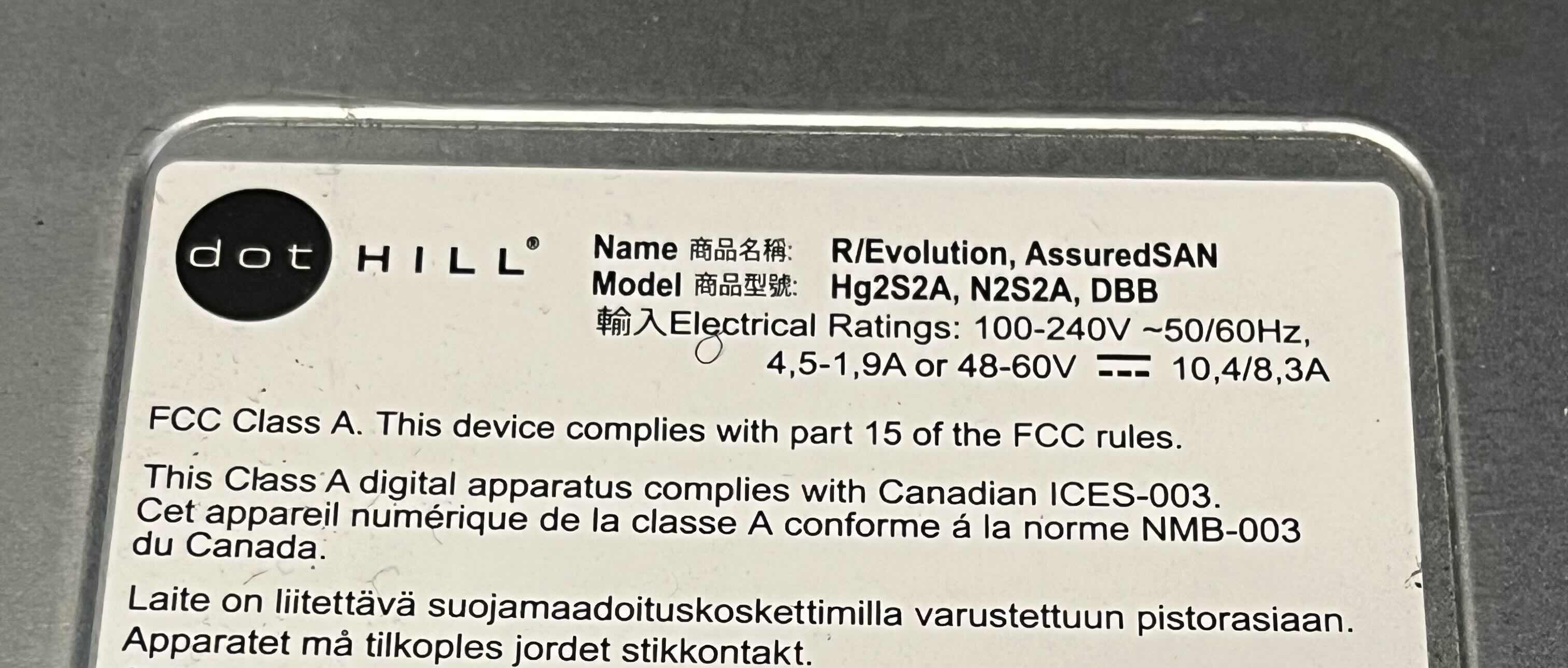 Photo 3 of DOT HILL R EVOLUTION ASSURED SAN RAID DISK ARRAY CONTROLLER MODEL HG2S2A, N2S2A, DBB W 12 HITACHI 3TB HARD DRIVES MODEL HUS723030ALS640