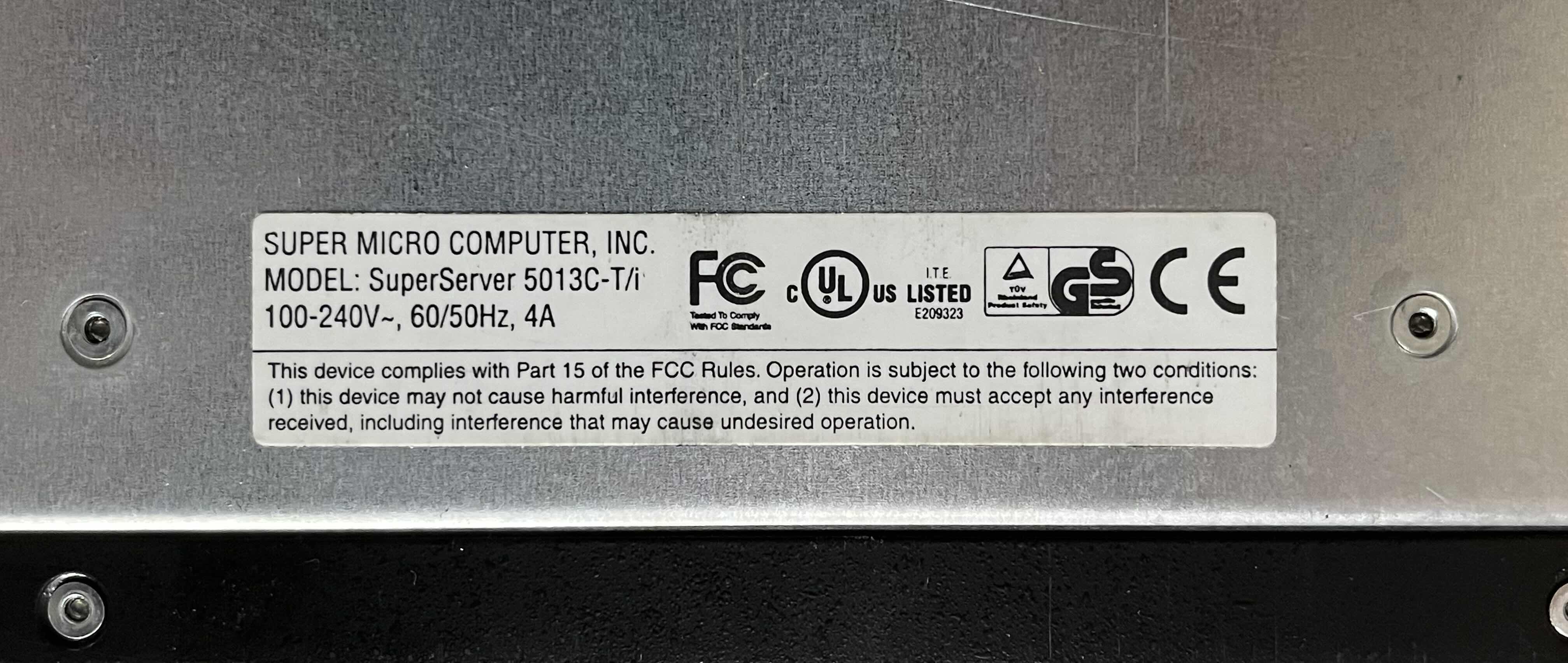 Photo 3 of SUPER MICRO COMPUTER SERVER MODEL SUPERSERVER 5013C-T/i W 2 HARD DRIVES