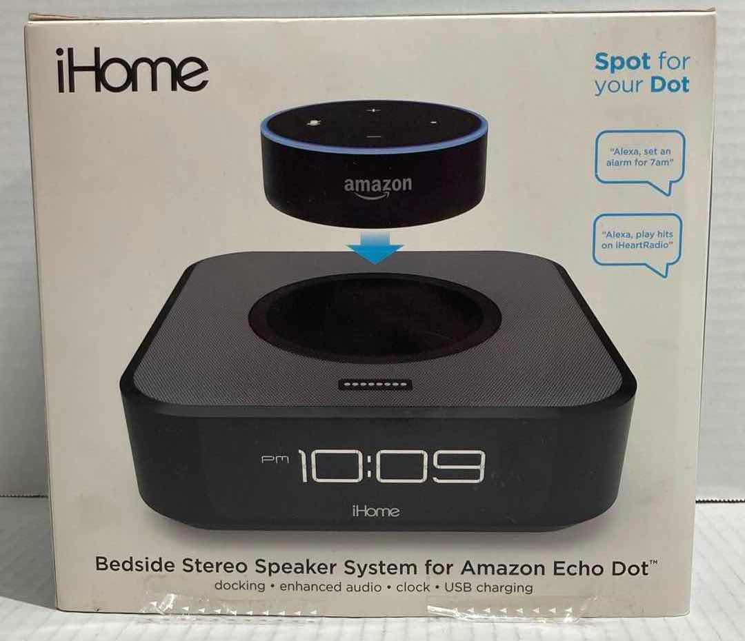 Photo 2 of IHOME STEREO SPEAKER ALARM CLOCK (FOR AMAZON ECHO DOT)