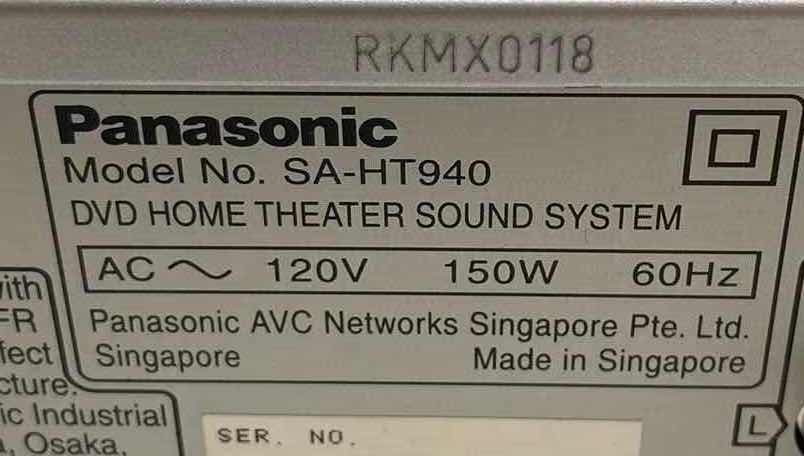 Photo 4 of PANASONIC 5-DISC DVD CHANGER HOME THEATER SYSTEM MODEL SA-HT940