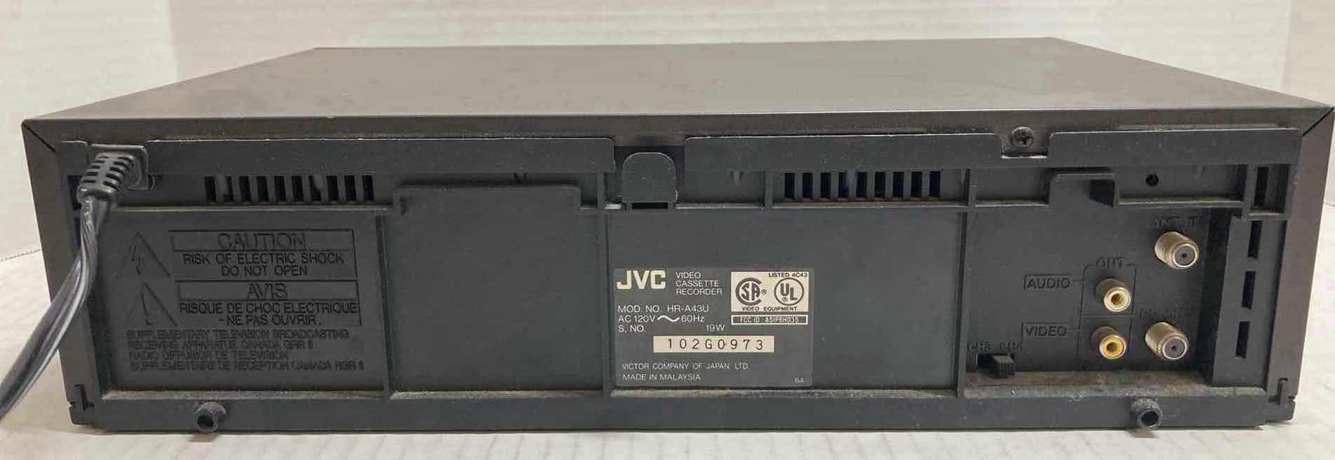 Photo 2 of JVC PLUG & PLAY VHS PLAYER MODEL HR-A43U