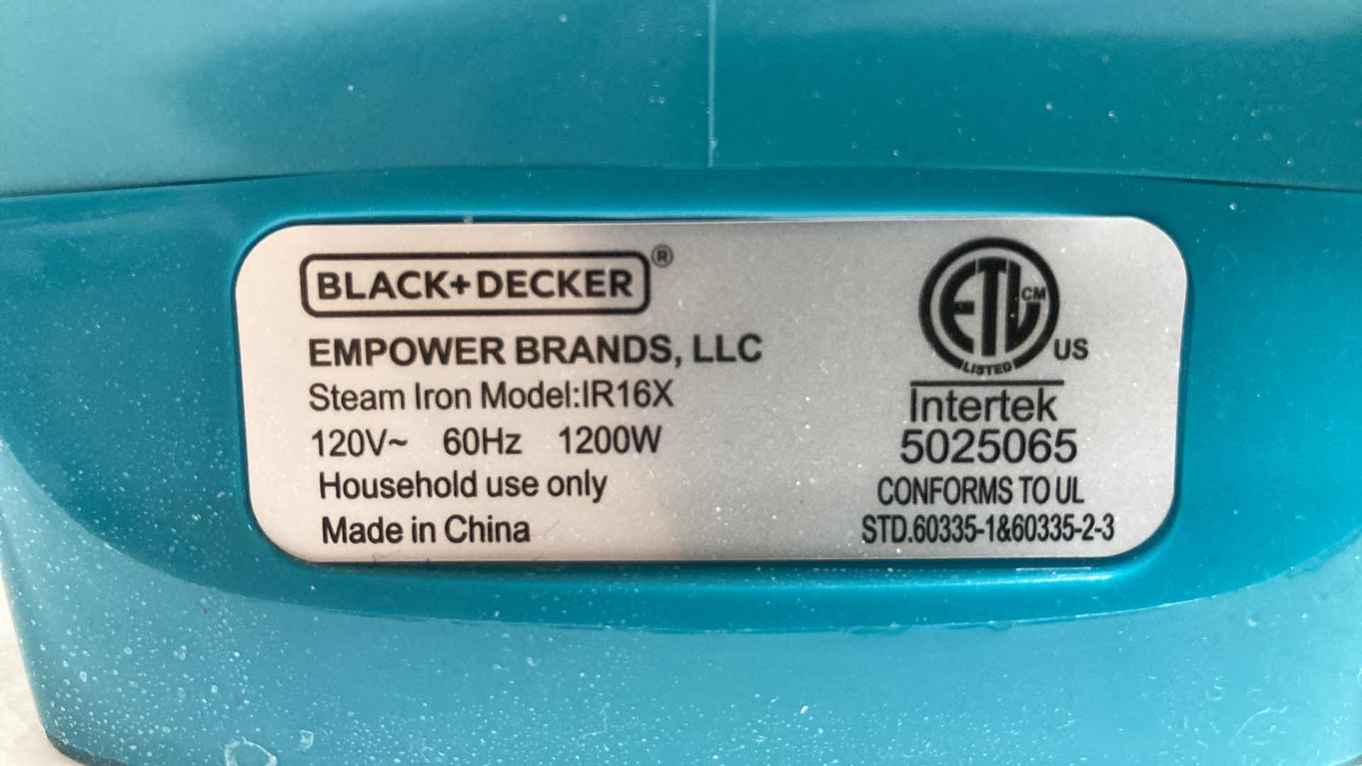 Photo 5 of BLACK & DECKER IRON MODEL IR16X & SUNBEAM IRON MODEL GCSBCS-100