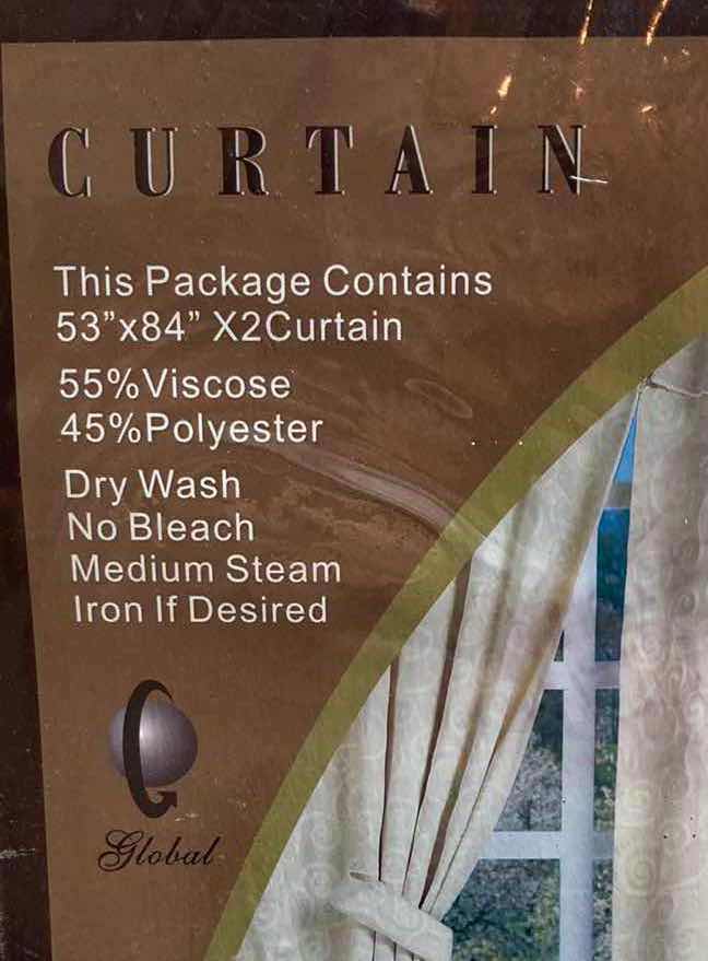 Photo 3 of GLOBAL GIFT CO BEIGE FABRIC CURTAINS 2-PACK 53” X 84”