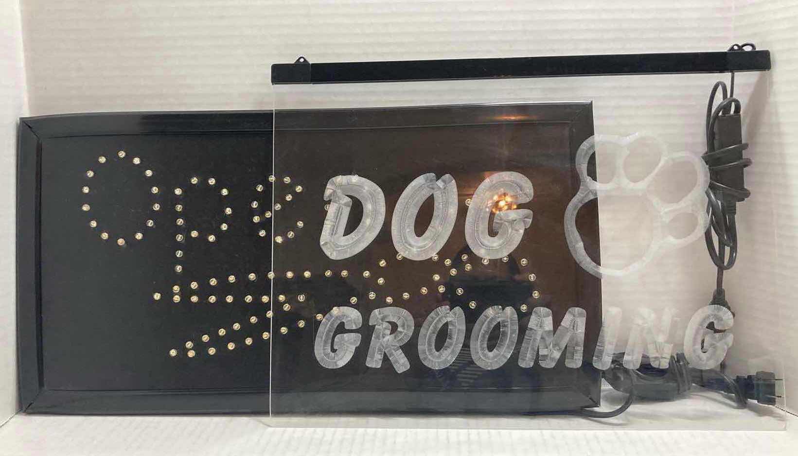 Photo 1 of OPEN (SCISSORS) SIGN 19” X 10” & DOG GROOMING SIGN 15.75” X 12”