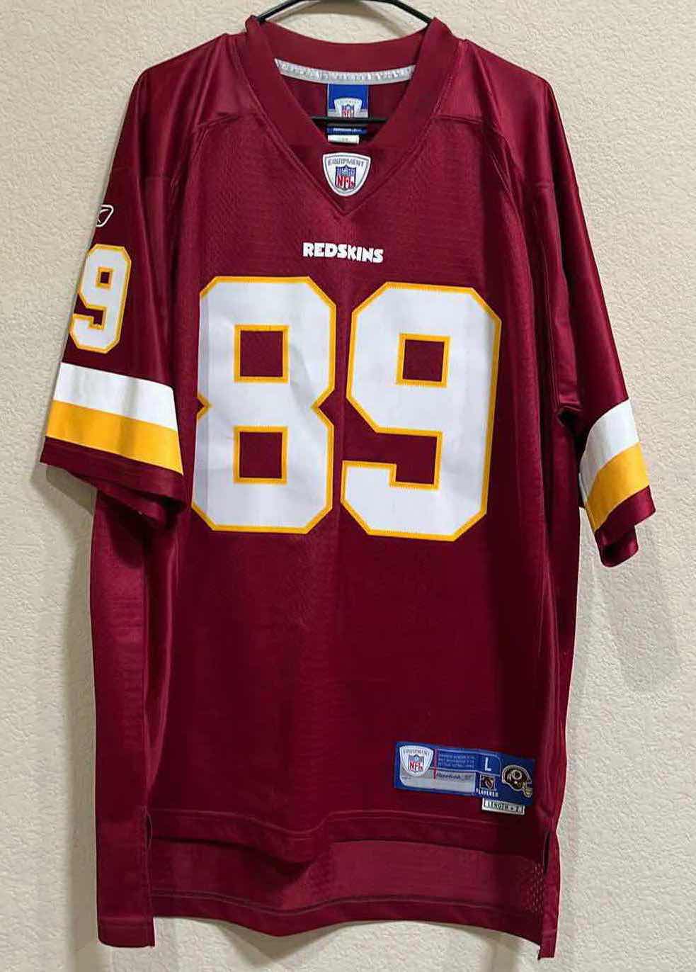 Photo 1 of NFL FOOTBALL WASHINGTON REDSKINS MOSS NO. 89 REEBOK JERSEY MENS SIZE LG