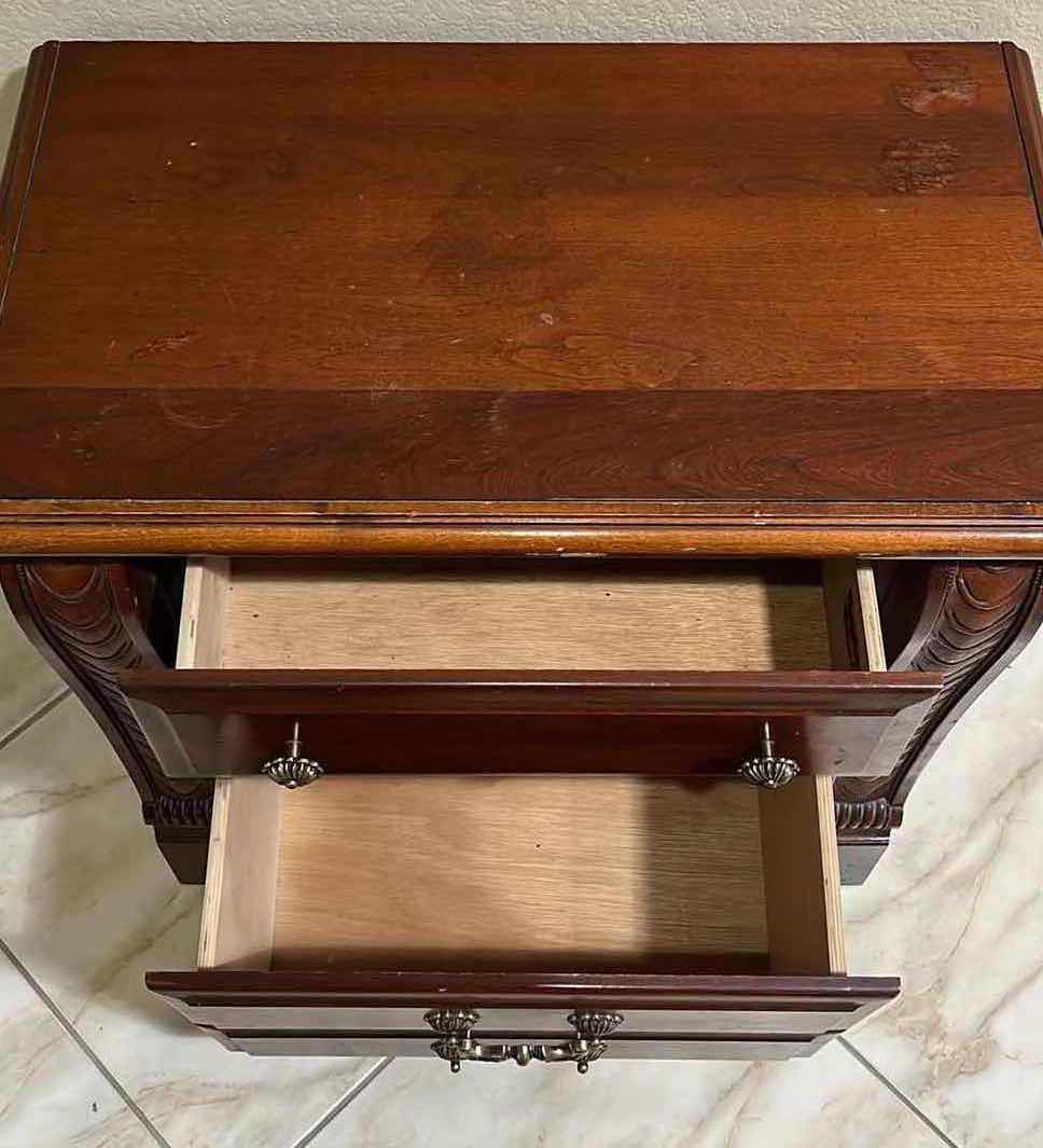 Photo 5 of VAUGHAN BASSETT 2 DRAWER WOOD NIGHTSTAND 28.5” X 16.5” H27.5”