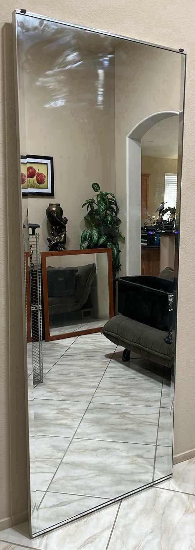 Photo 1 of CHROME FINISH FRAMED MIRRORED CLOSET DOOR 30.25” X 1.75” H78.5”