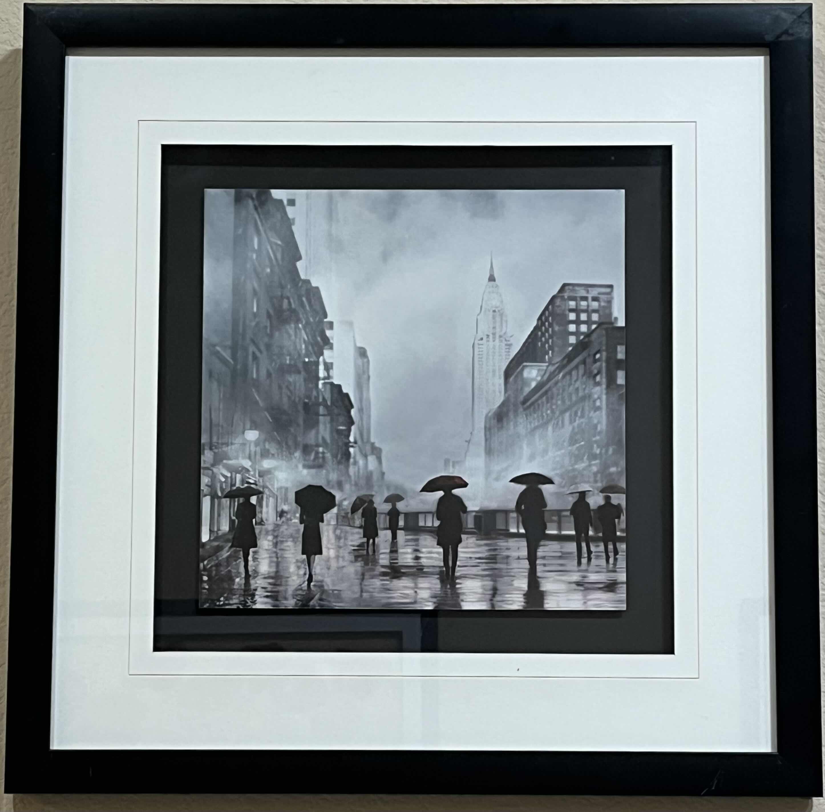 Photo 1 of NEW YORK RED UMBRELLA FRAMED PHOTOGRAPH ARTWORK BY ROBERT CANADY 22” X 22”