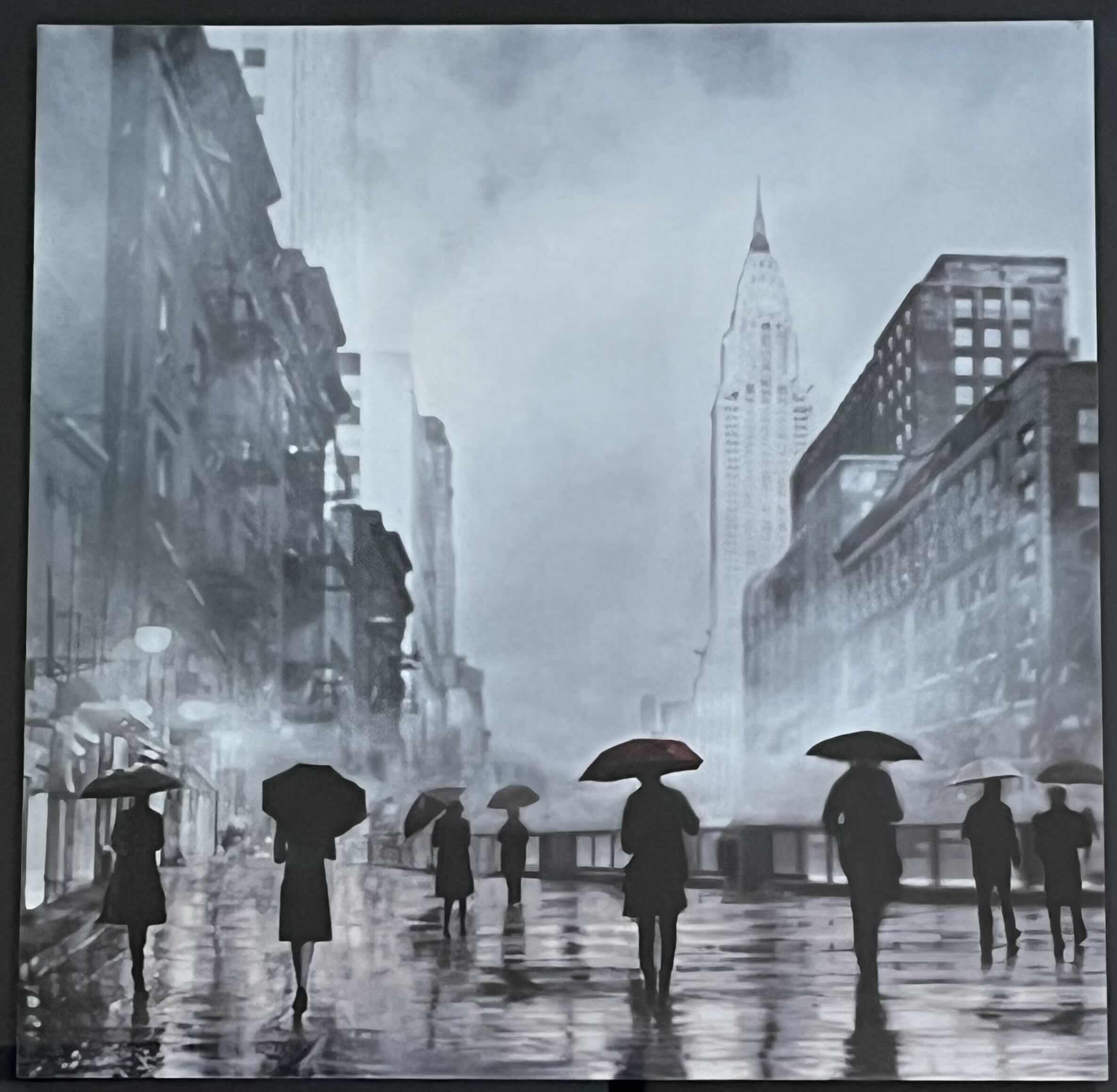 Photo 2 of NEW YORK RED UMBRELLA FRAMED PHOTOGRAPH ARTWORK BY ROBERT CANADY 22” X 22”