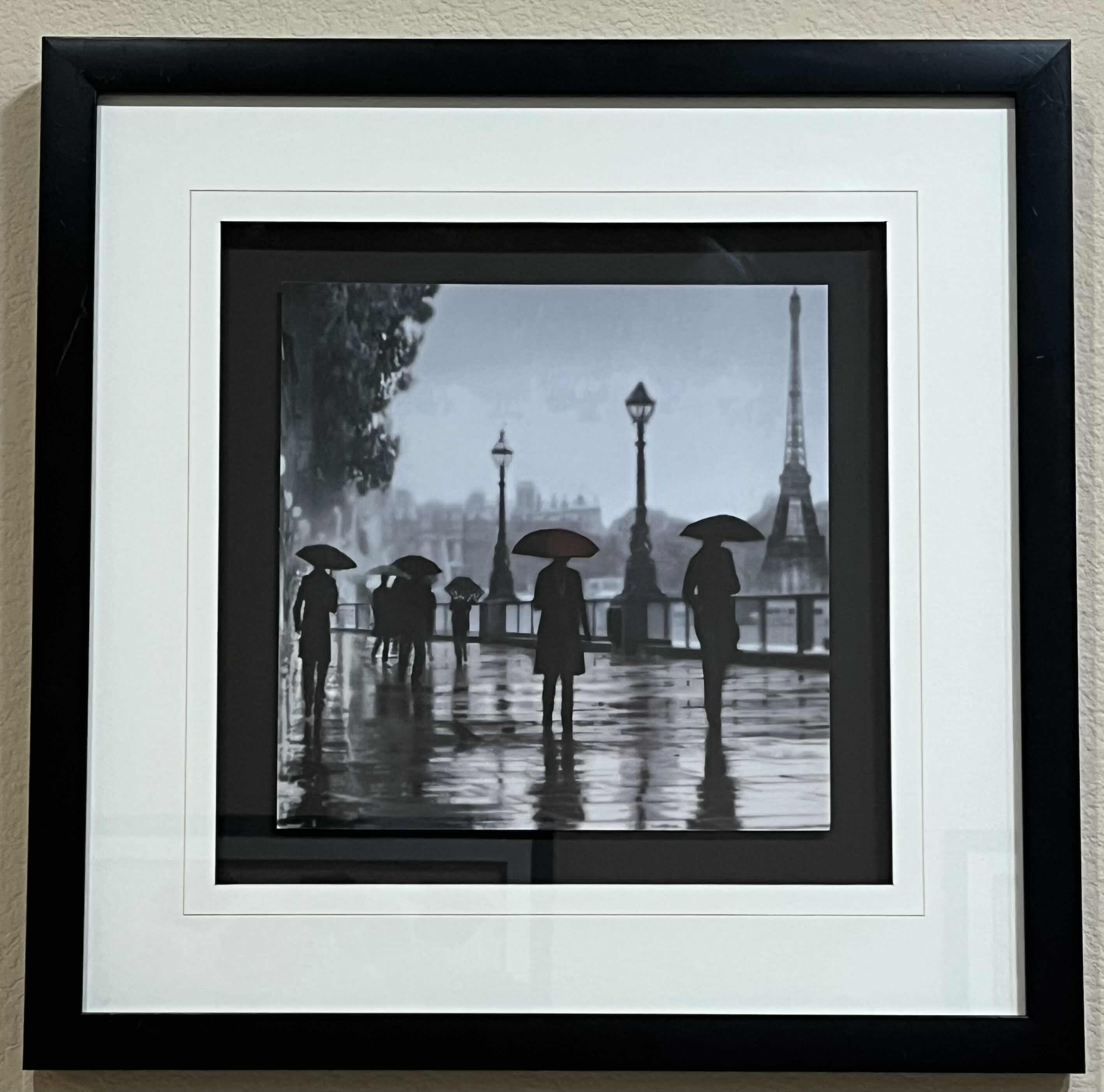 Photo 1 of PARIS RED UMBRELLA FRAMED PHOTOGRAPH ARTWORK BY ROBERT CANADY 22” X 22”