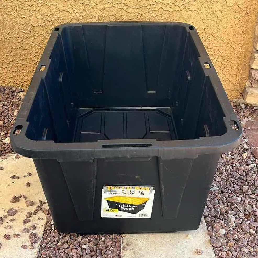 Photo 1 of TOUGH BOX CONSTRUCTION GRADE STORAGE CONTAINER TOTE 27GAL