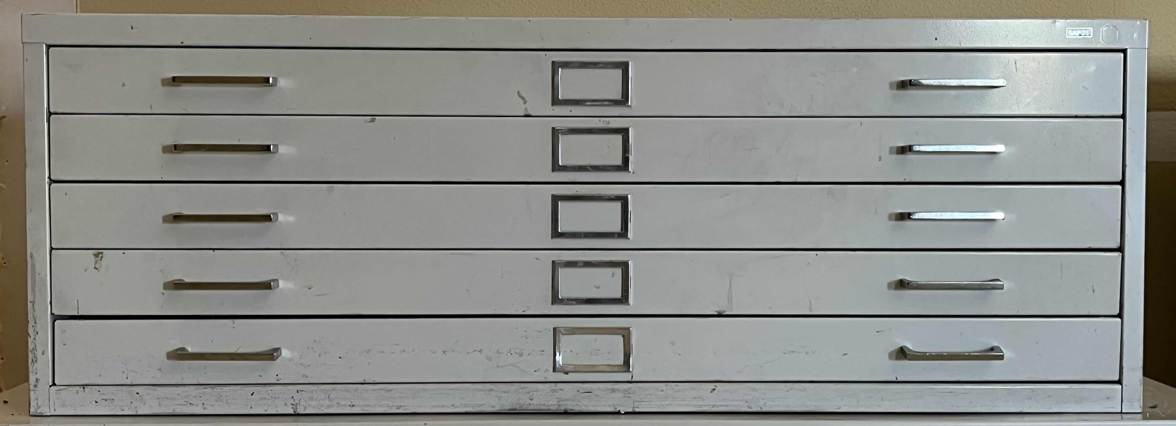 Photo 1 of SAFCO FLAT FILE 5 DRAWER CABINET 46.5” X 36” H16.5”