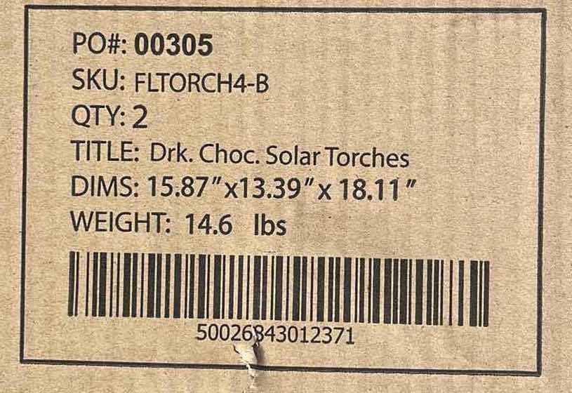 Photo 4 of NEWHOUSE LIGHTING DARK CHOCOLATE FINISH LED FLICKERING FLAME EFFECT SOLAR ISLAND TORCHES TIKI LIGHTS 2PACK MODEL FLTORCH4-B