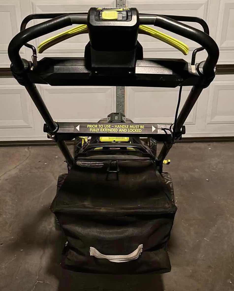 Photo 3 of RYOBI BRUSHLESS SELF PROPELLED ELECTRIC LAWNMOWER W 40V LITHIUM CHARGER MODEL RY40109