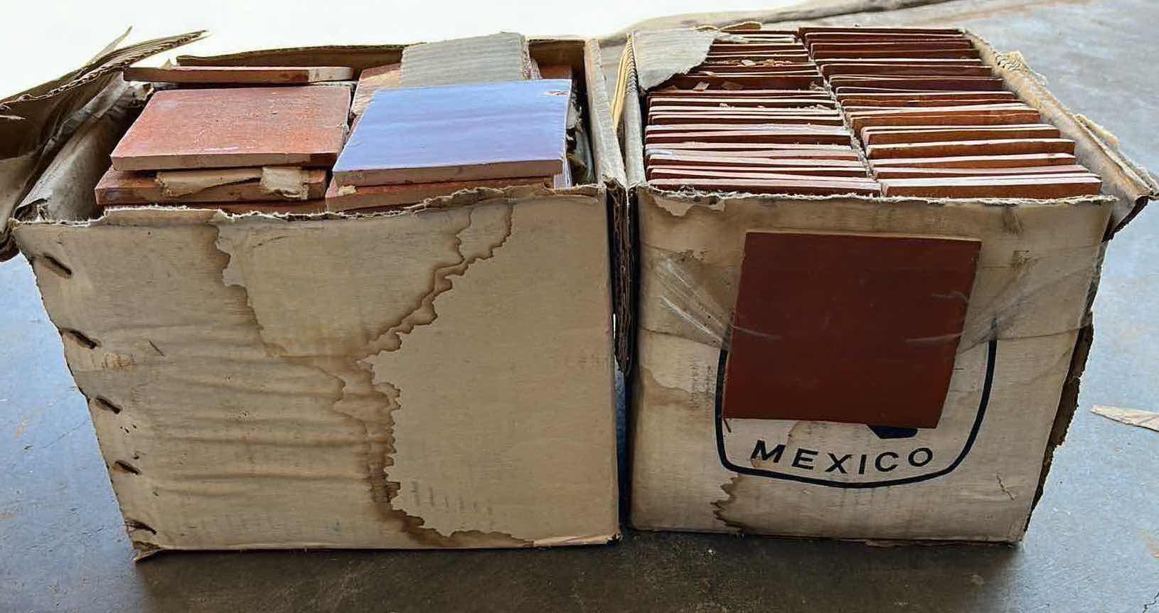 Photo 4 of  MEXICAN GLAZED CARAMEL BROWN FINISH CERAMIC TILE 4.25” X 4.25” (APPROX 200PCS)