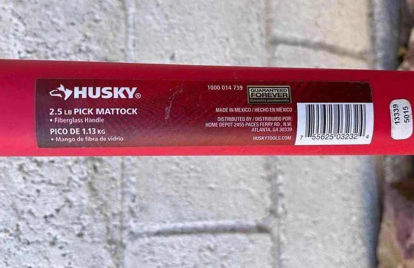 Photo 6 of HUSKY FIBERGLASS HANDLE PICK MATTOCK 2.5LB