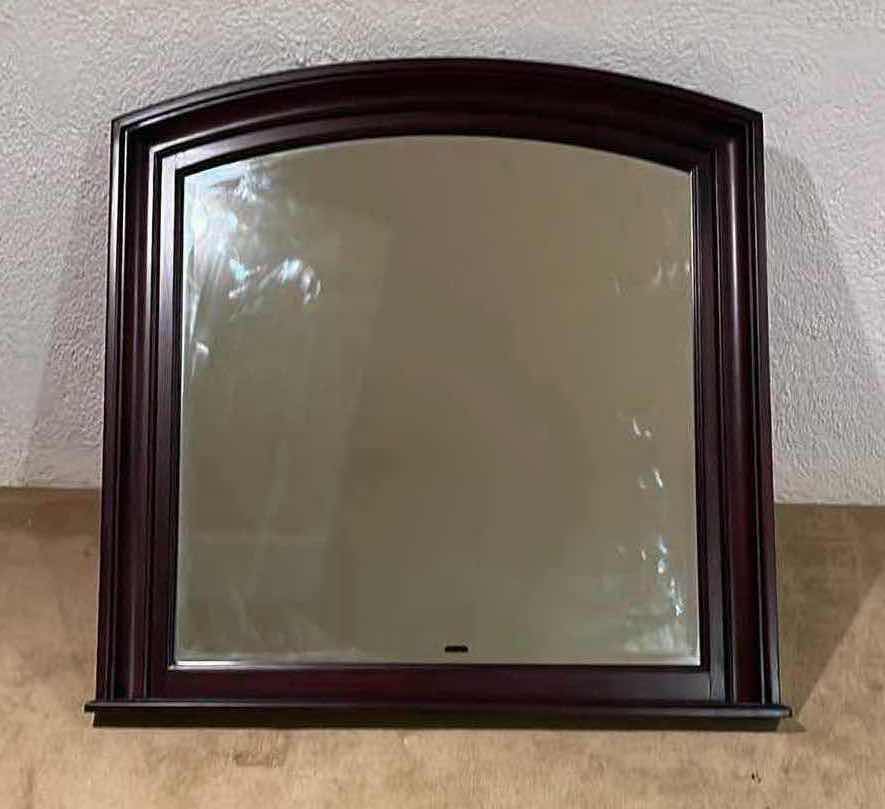 Photo 1 of DARK WALNUT WOOD FINISH FRAMED VANITY MIRROR 43” X 3.25” H42”