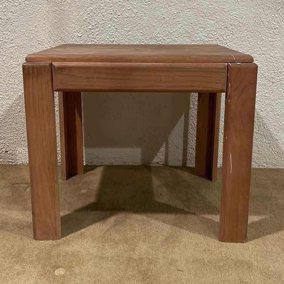 Photo 2 of ASPEN FURNITURE NATURAL SOLID WOOD SIDE TABLE 23.5” X 19.5” H20”