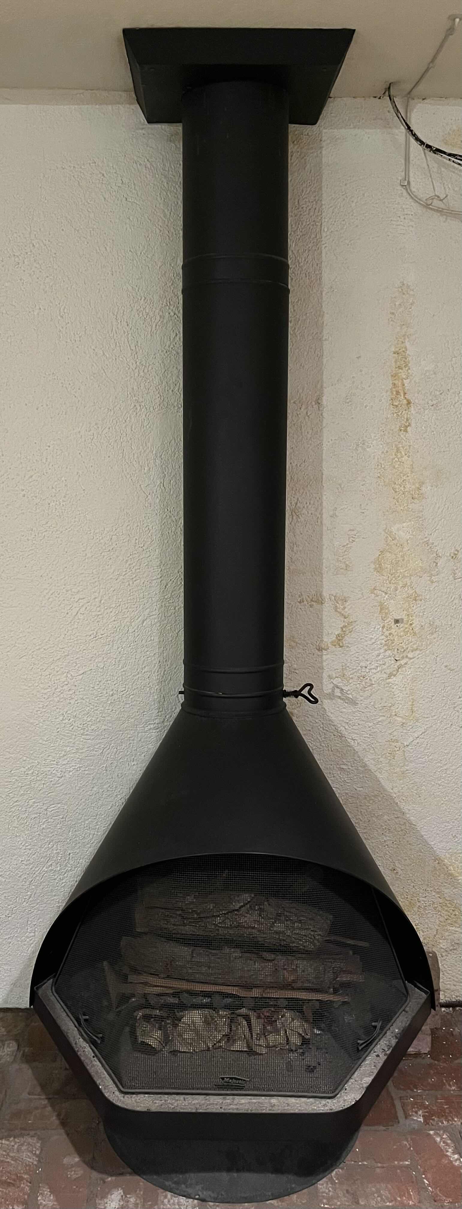 Photo 1 of MAJESTIC MATTE BLACK STEEL MID-CENTURY FIREPLACE 37.25” X 28.25” H90” (READ NOTES)