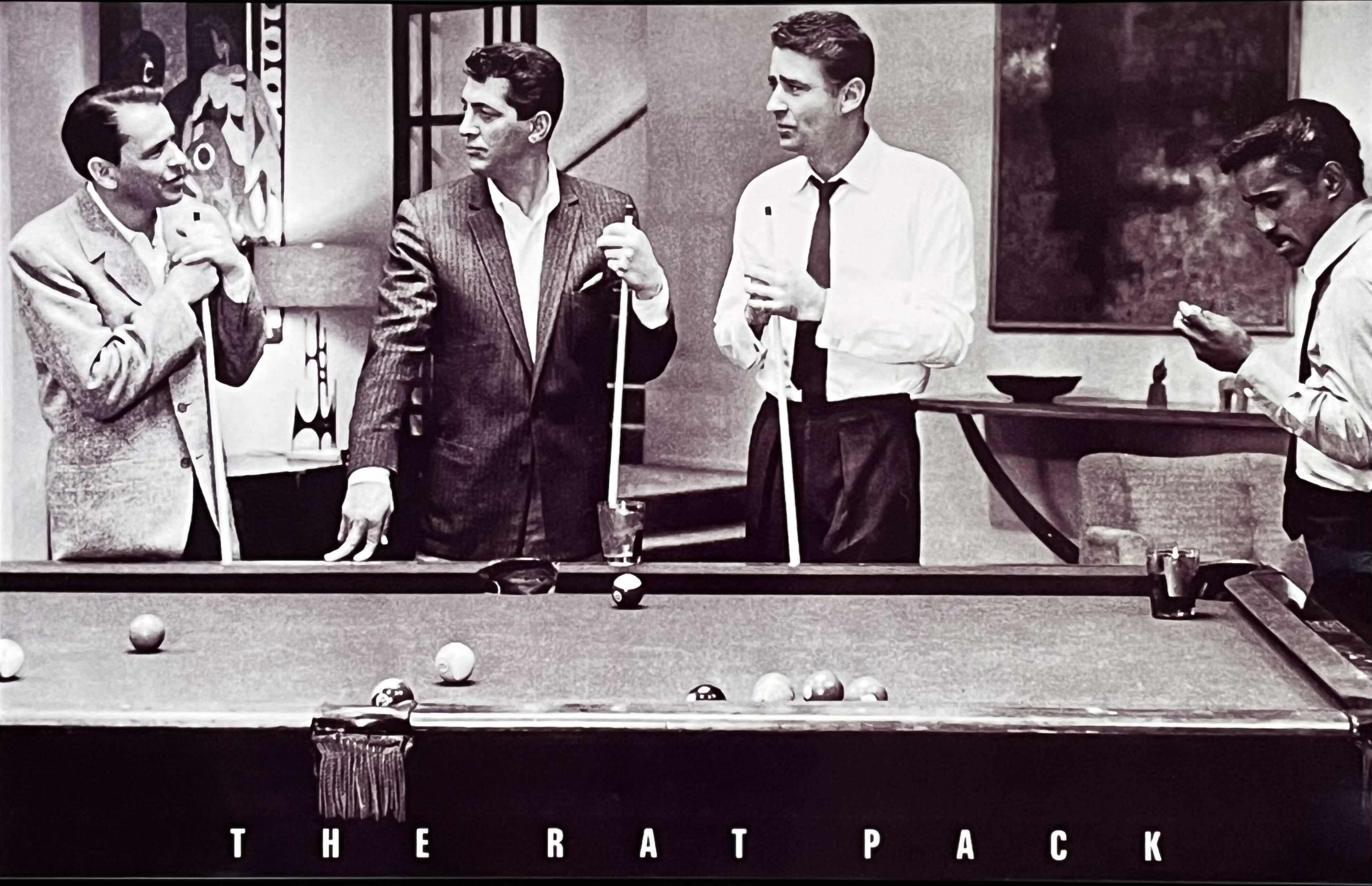 Photo 2 of THE RAT PACK PLAYING POOL LAS VEGAS FRAMED POSTER 60” X 40”