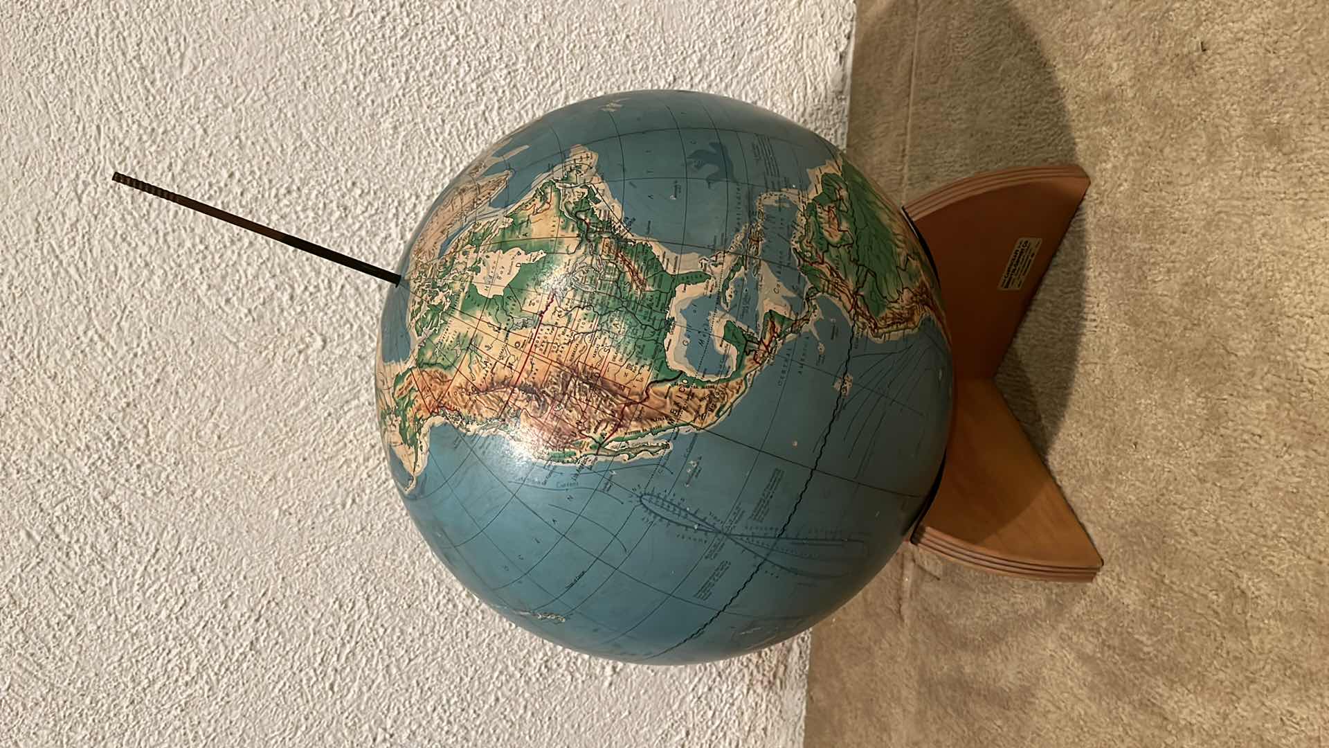 Photo 1 of DENOYER-GEPPERT CO. CARTOCRAFT 16” GLOBE YR1959 W WOOD STAND