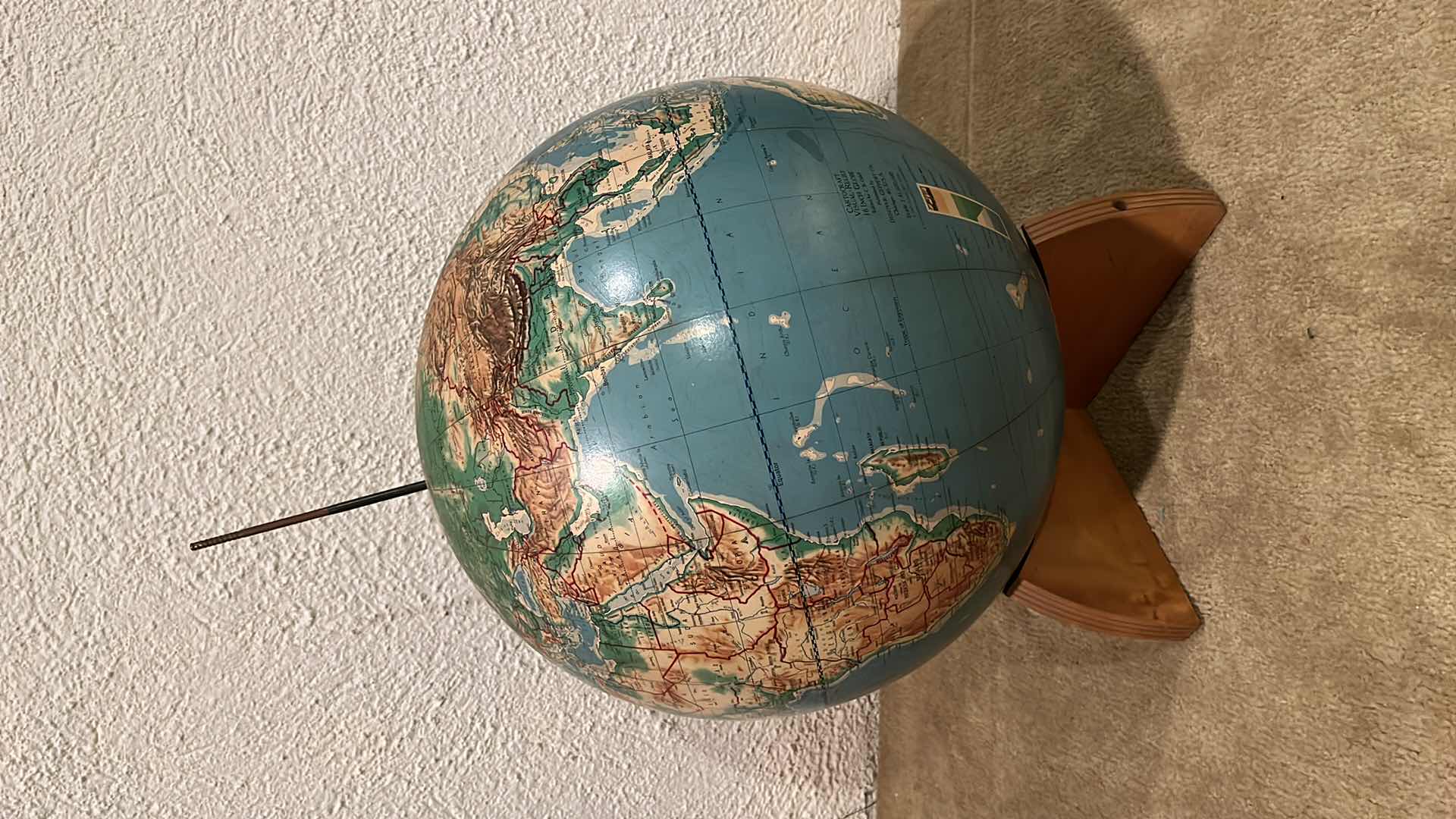 Photo 3 of DENOYER-GEPPERT CO. CARTOCRAFT 16” GLOBE YR1959 W WOOD STAND