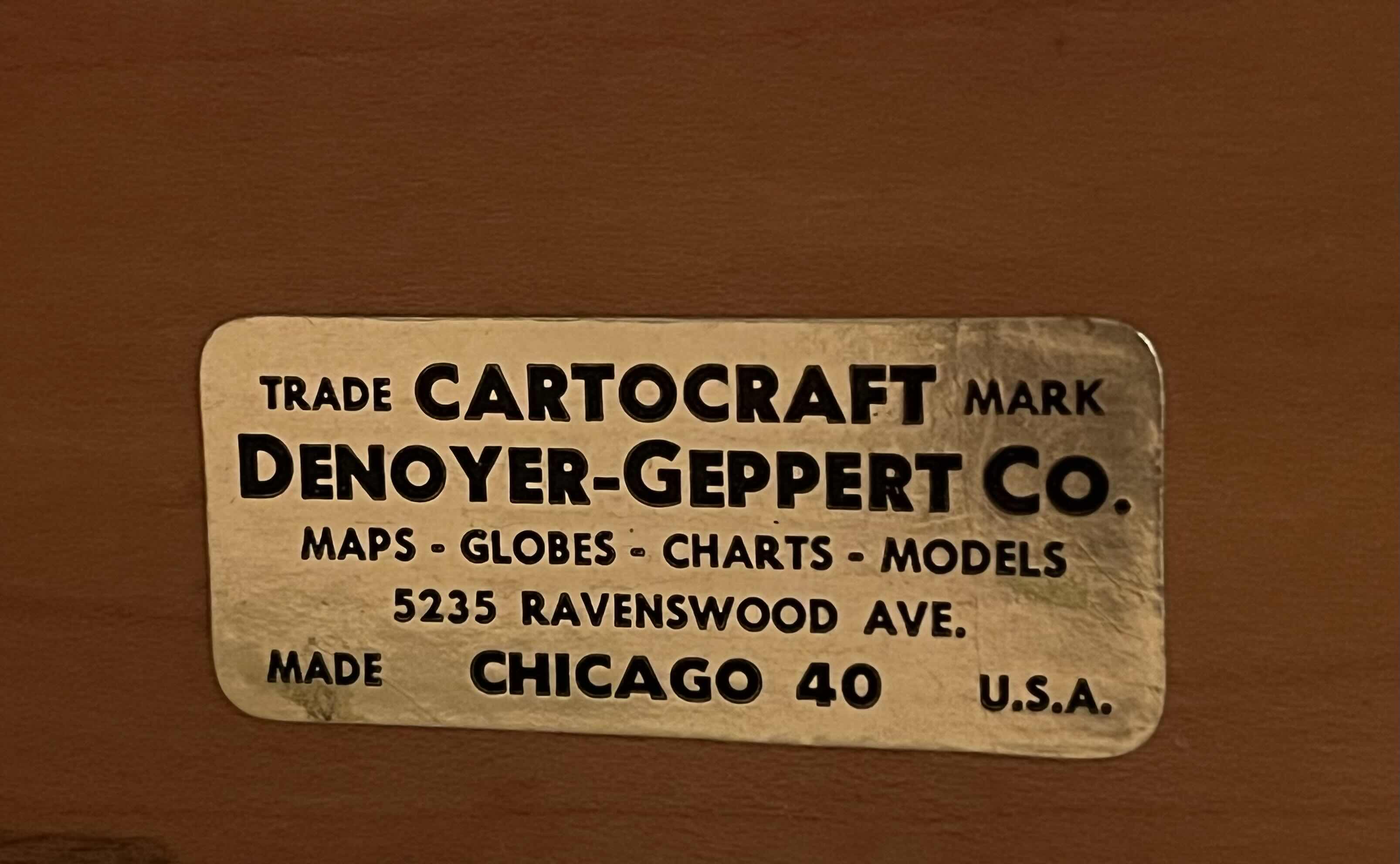 Photo 8 of DENOYER-GEPPERT CO. CARTOCRAFT 16” GLOBE YR1959 W WOOD STAND