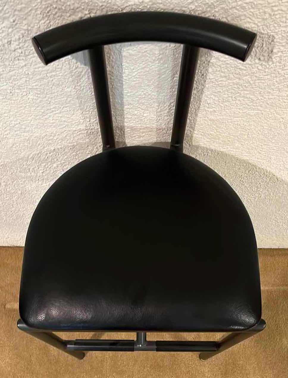 Photo 3 of AMISCO INDUSTRIES BLACK FINISH METAL FRAME FOAM PAD BARSTOOL 17” X 16” H39”