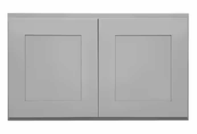 Photo 1 of ARISTOKRAFT CABINETRY BRELLIN STYLE STONE GRAY FINISH PURESTYLE LAMINATE 2 DOOR WALL CABINET W3018B 30” X 12.75” H18” (READ NOTES)