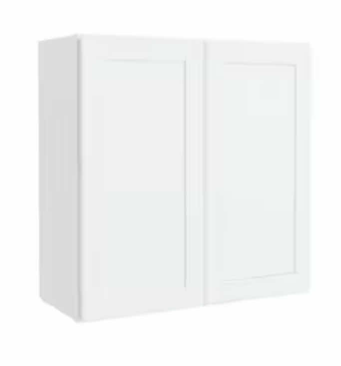 Photo 1 of ARISTOKRAFT CABINETRY BRELLIN STYLE GLACIER FINISH PURESTYLE LAMINATE 2 DOOR WALL CABINET W3636B 36” X 12.75” H36” (READ NOTES)