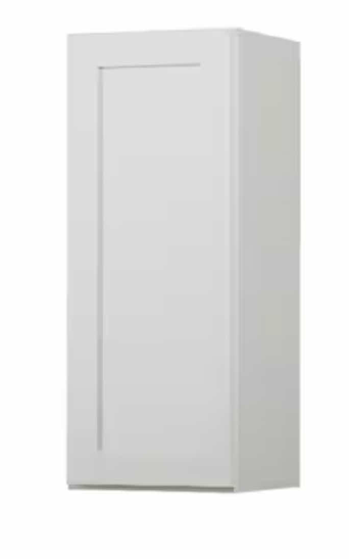 Photo 1 of ARISTOKRAFT CABINETRY BRELLIN STYLE GLACIER FINISH PURESTYLE LAMINATE SINGLE DOOR CABINET W1842 18” X 12.75” H42” (READ NOTES)