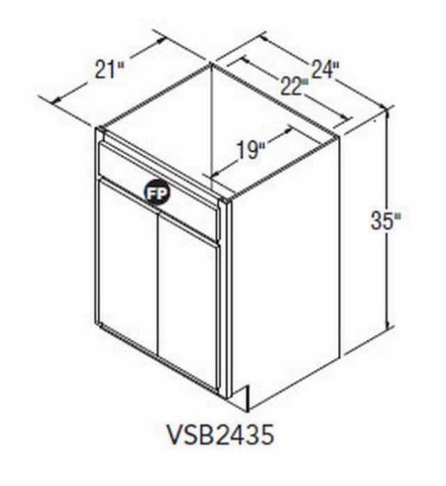 Photo 1 of ARISTOKRAFT CABINETRY BENTON STYLE BIRCH SARSAPARILLA FINISH PURESTYLE LAMINATE 2 DOOR VANITY SINK BASE VSB2435 24” X 31” H35 (READ NOTES)