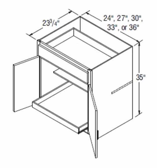 Photo 1 of ARISTOKRAFT CABINETRY BENTON STYLE BIRCH SARSAPARILLA FINISH PURESTYLE LAMINATE 2 DOOR 1 DRAWER BASE CABINET B33RTB 33” 23.75” H35” (READ NOTES)