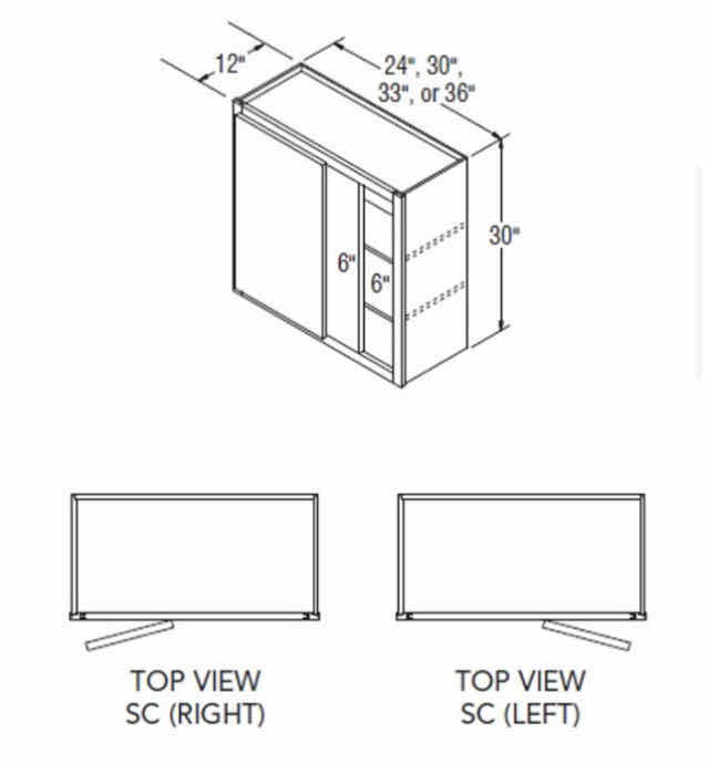 Photo 1 of ARISTOKRAFT CABINETRY FAIRVIEW STYLE WHITE FINISH PURESTYLE LAMINATE 5 PIECE SQUARE CORNER WALL CABINET SC2430 24” X 30” H12” (READ NOTES)