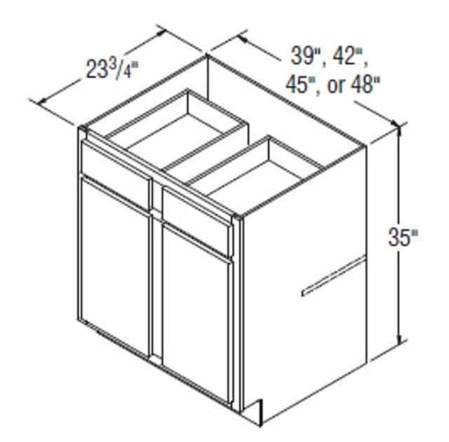 Photo 1 of ARISTOKRAFT CABINETRY FAIRVIEW STYLE WHITE FINISH PURESTYLE LAMINATE 2 DOOR 2 DRAWER BASE CABINET B39 38” X 23.75” H35” (READ NOTES)