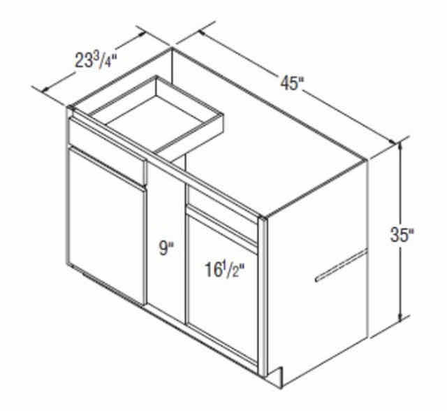 Photo 1 of ARISTOKRAFT CABINETRY FAIRVIEW STYLE WHITE FINISH PURESTYLE LAMINATE 2 DOOR 1 DRAWER SQUARE CORNER BASE CABINET BC48 45” X 23.75” H35” (READ NOTES)