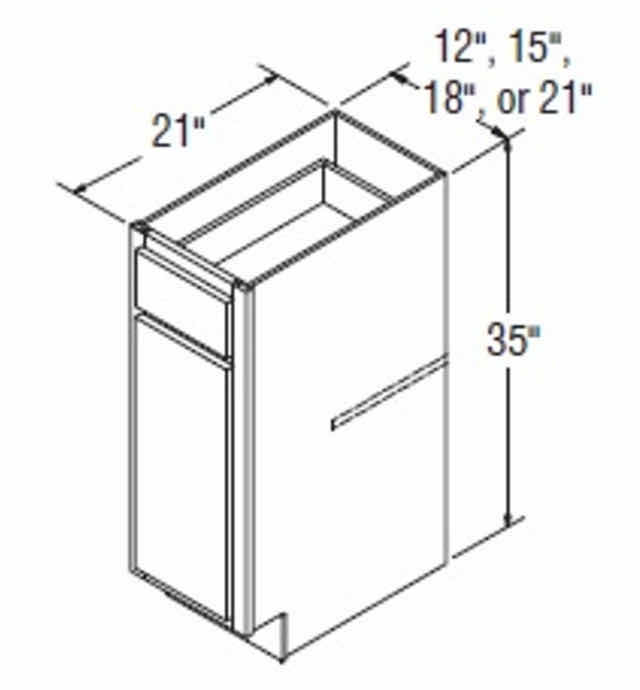 Photo 1 of ARISTOKRAFT CABINETRY FAIRVIEW STYLE THERMWHITE FINISH PURESTYLE LAMINATE 2 DOOR 1 DRAWER BASE CABINET VB1835 18” X 21” H35” (READ NOTES)